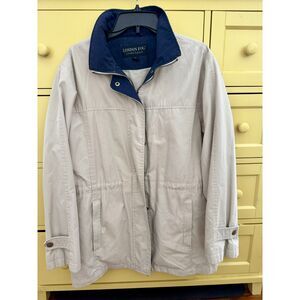 London Fog Limited Edition Utility Jacket Unisex L Tan & Navy Blue Field Coat